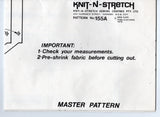 Knit N Stretch 155A Womens Stretch Batwing Sleeved Top 1970s Vintage Sewing Pattern Sizes 8 - 24 UNCUT Factory Folded