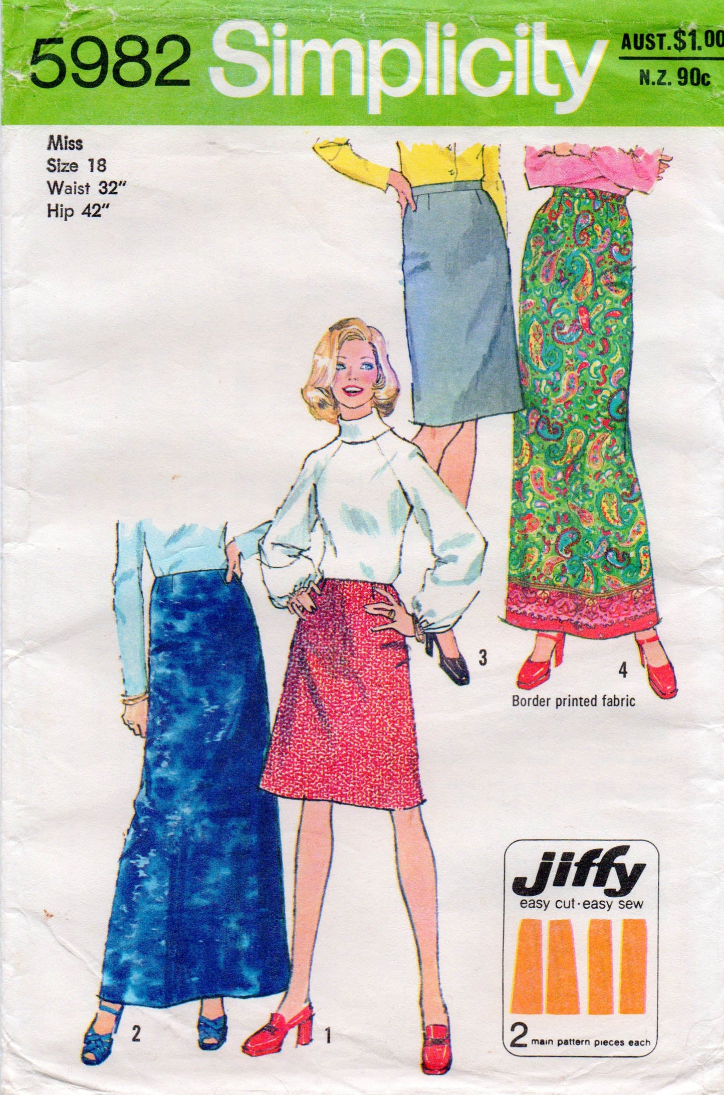 simplicity 5982 70s skirts