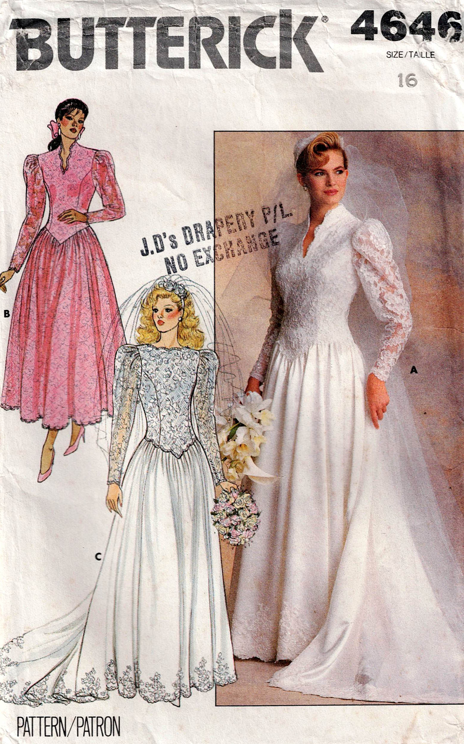 Butterick 4646 Womens Puffy Sleeved Wedding Dress With Optional Train All The Precious Things