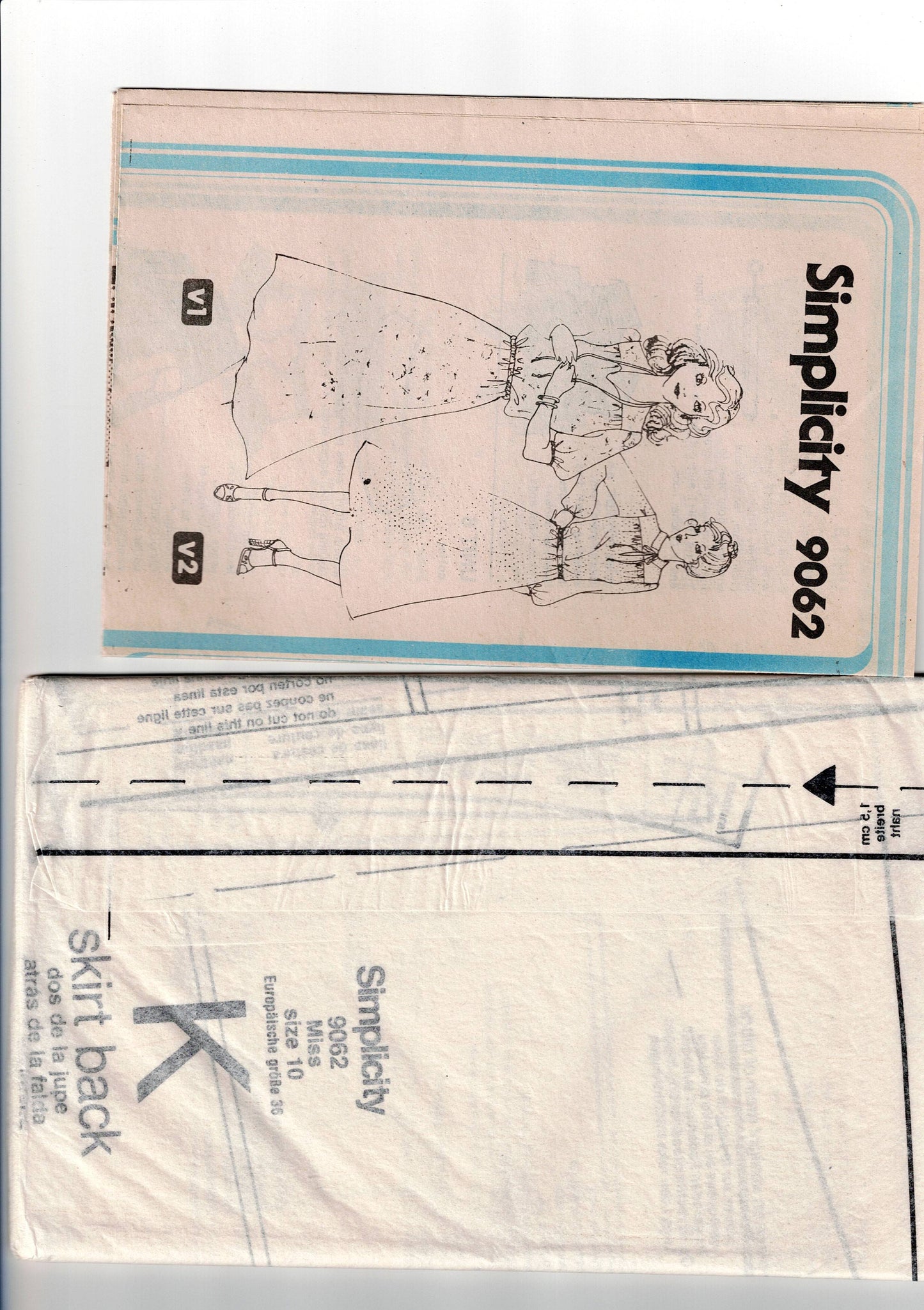 Patrón de costura vintage de los años 70 para vestido estilo jersey con canesú para mujer Simplicity 9062, talla 10, sin cortar, doblado de fábrica