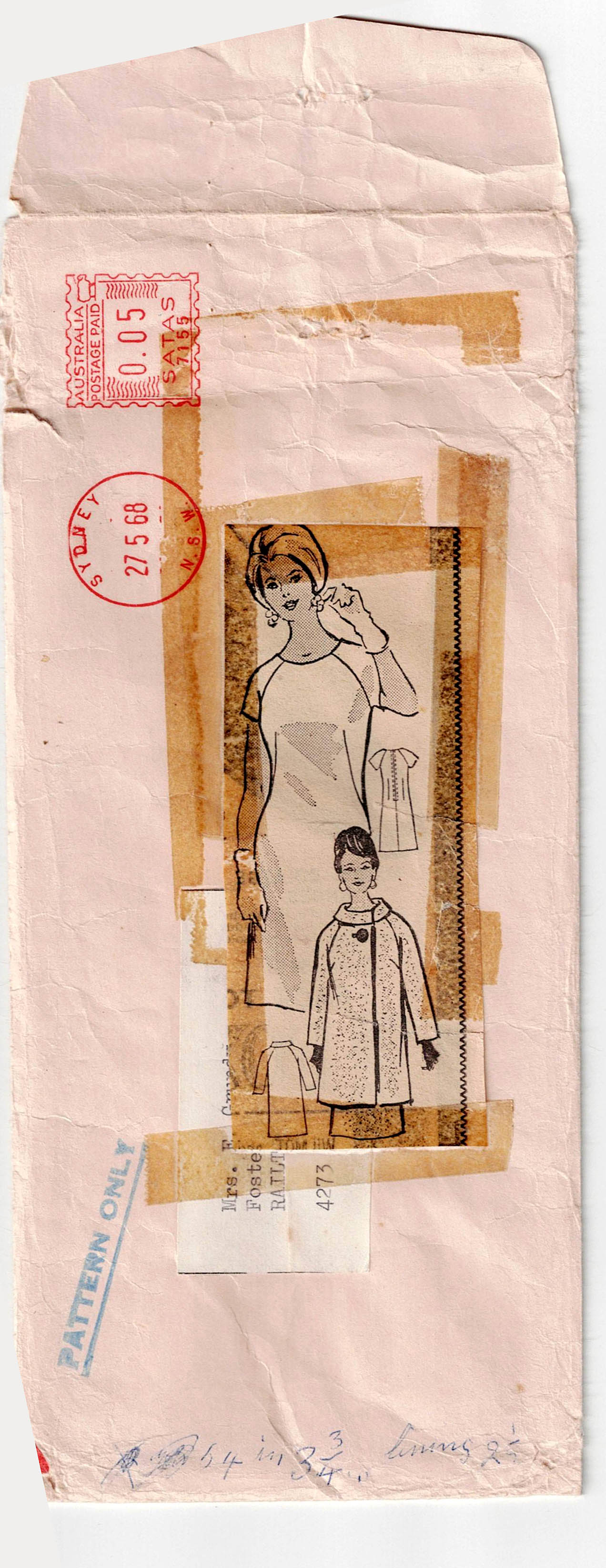 Mail Order 4273 Womens Half Size Raglan Sleeved Coat & Dress 1960s Vintage Sewing Pattern Bust 35 inches