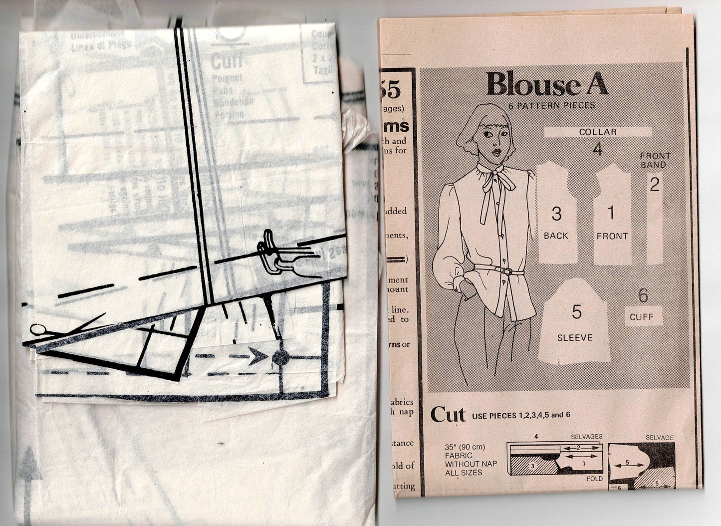 Butterick 5655 Womens Classic Romantic Ruffled Blouses 1970s Vintage Sewing Pattern Size 10 Bust 32.5 inches