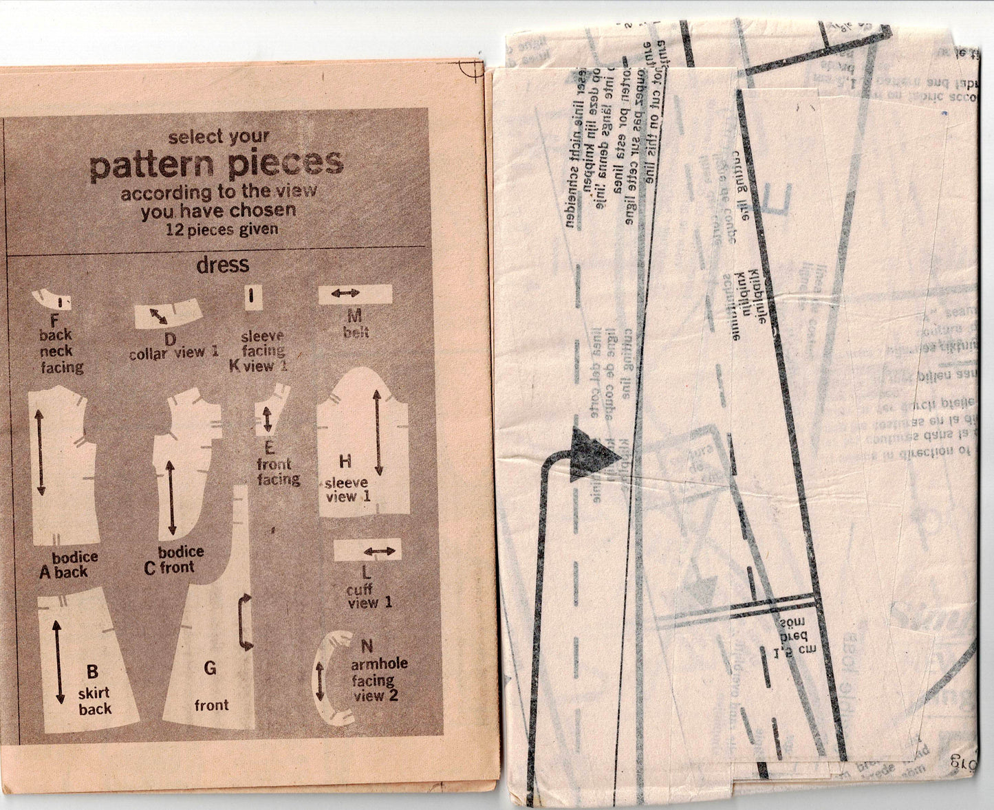 Patrón de costura vintage de los años 60 para vestido de mujer Simplicity 7849, corte en A, con detalle de costura frontal, talla 12, busto de 34 pulgadas, sin cortar, doblado de fábrica