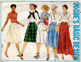 Vogue Basic Design 1701 Womens Panelled Skirts with Pockets & Yoke 1970s Vintage Sewing Pattern Size 10 Waist 25 inches