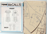 McCall's 7098 LANZ Womens Princess Dress with Ruffled Neckline 1990s Vintage Sewing Pattern Size 10 - 14 UNCUT Factory Folded
