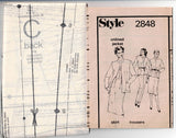 Style 2848 Womens Funnel Neck Jacket Skirt & Pants 1970s Vintage Sewing Pattern Size 10 UNCUT Factory Folded