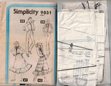 Simplicity 9851 Womens Western Style Ruffled Skirt Jeans Shirt & Vest 1980s Vintage Sewing Pattern Size 12 Bust 34 inches
