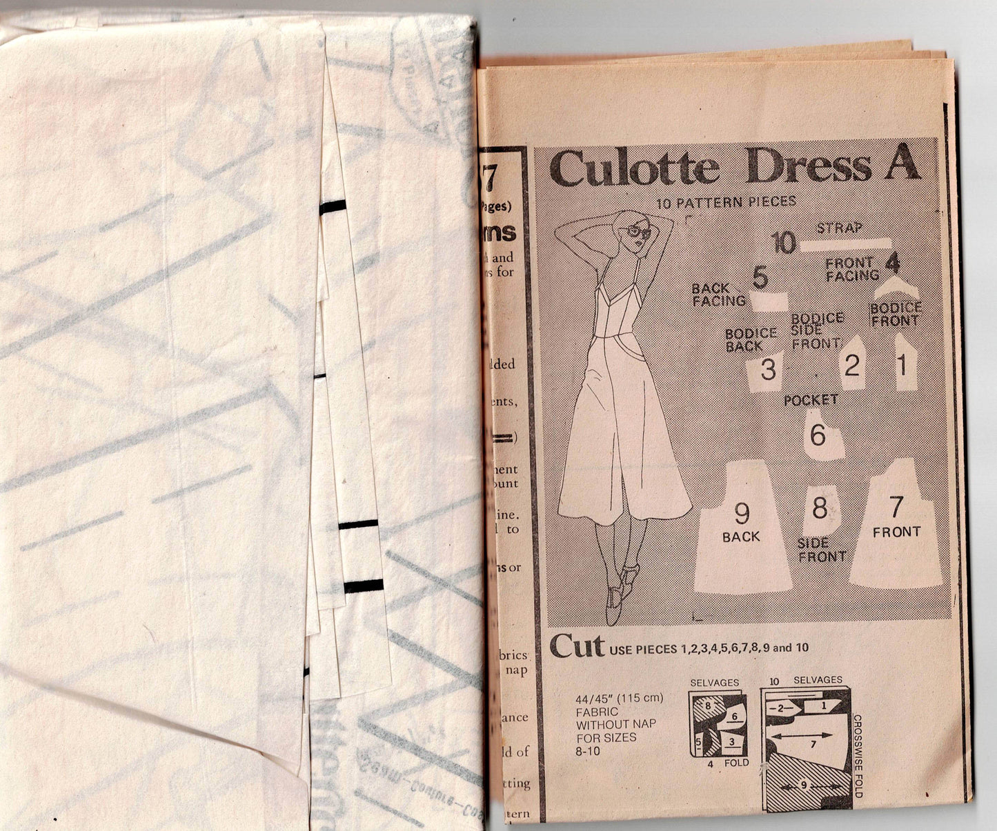 Butterick 5257 JANE TISE Womens Nautical Style Summer Sundress or Culotte Dress / Jumpsuit 1970s Vintage Sewing Pattern Size 10 Bust 32.5 inches UNCUT Factory Folded