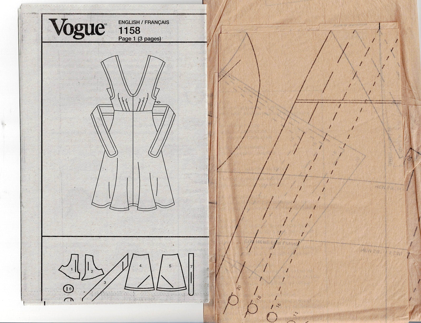 Vogue American Designer 1158 TRACY REESE Womens Sleeveless Bias Cut Dress with V Back & Front Ties Out Of Print Sewing Pattern Size 14 - 20 UNCUT Factory Folded