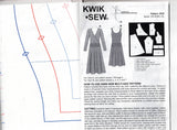 Kwik Sew 3536 Womens Stretch Mock Wrap Pullover Drop Waisted Dress Out Of Print Sewing Pattern Size XS - XL UNCUT Factory Folded