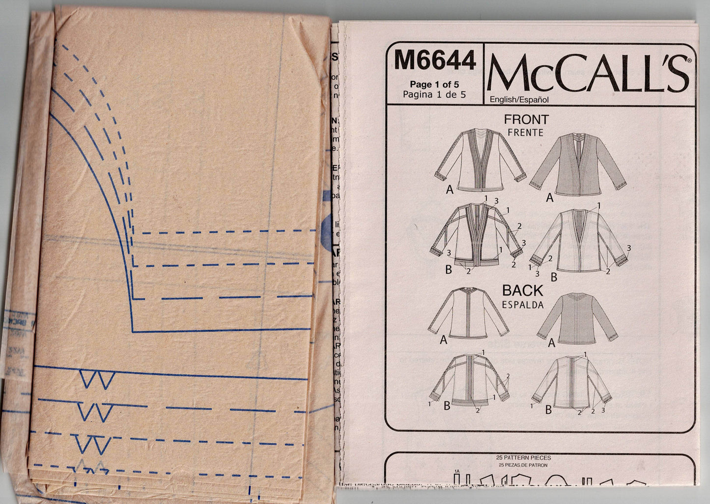 McCall's M6644 Womens Reversible Quilted Jackets Out Of Print Sewing Pattern Size 18W - 24W UNCUT Factory Folded