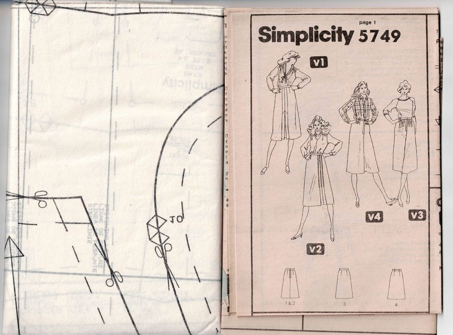 Simplicity 5749 Womens Classic Set Of A Line Skirts 1980s Vintage Sewing Pattern Waist 28 inches UNCUT Factory Folded