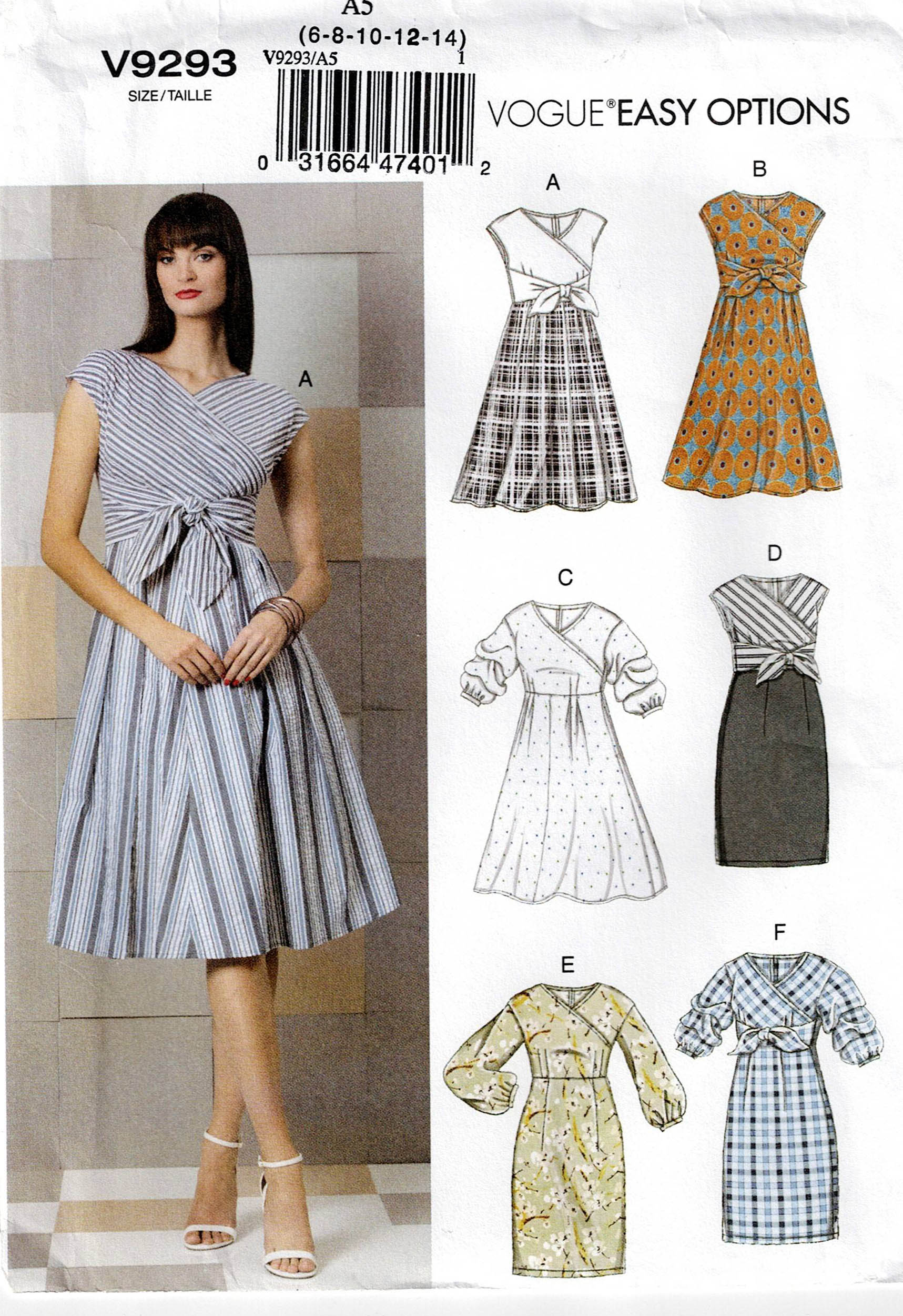 vogue ladies dress patterns Vogue Ladies Loose Fit Pullover Dress Pattern 8898 Pattern Uncut Sizes L-XL-XXL