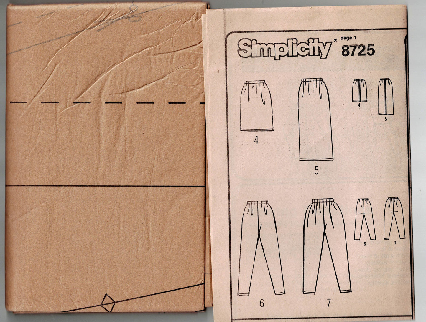 Simplicity 8725 Womens EASY Stretch Knit Pants & Skirts 1980s Vintage Sewing Pattern ONE SIZE UNCUT Factory Folded