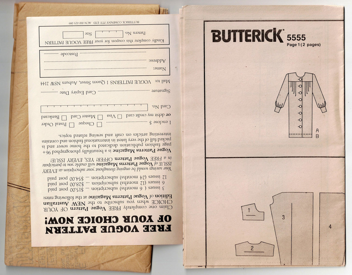 Butterick 5555 JESSICA HOWARD Womens Yoked Cocoon Dress 1990s Vintage Sewing Pattern Size 18 - 22 UNCUT Factory Folded