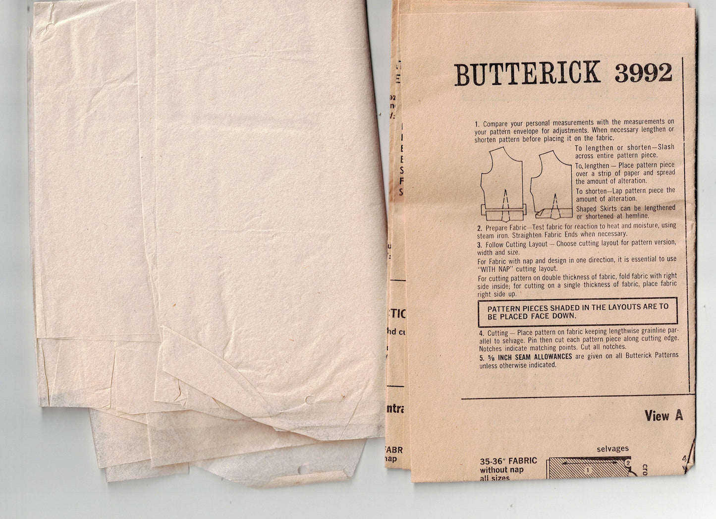 Butterick 3992 Womens EASY Kimono Sleeved Caftan Dress 1960s Vintage Sewing Pattern Size 12 Bust 32 inches UNUSED Factory Folded
