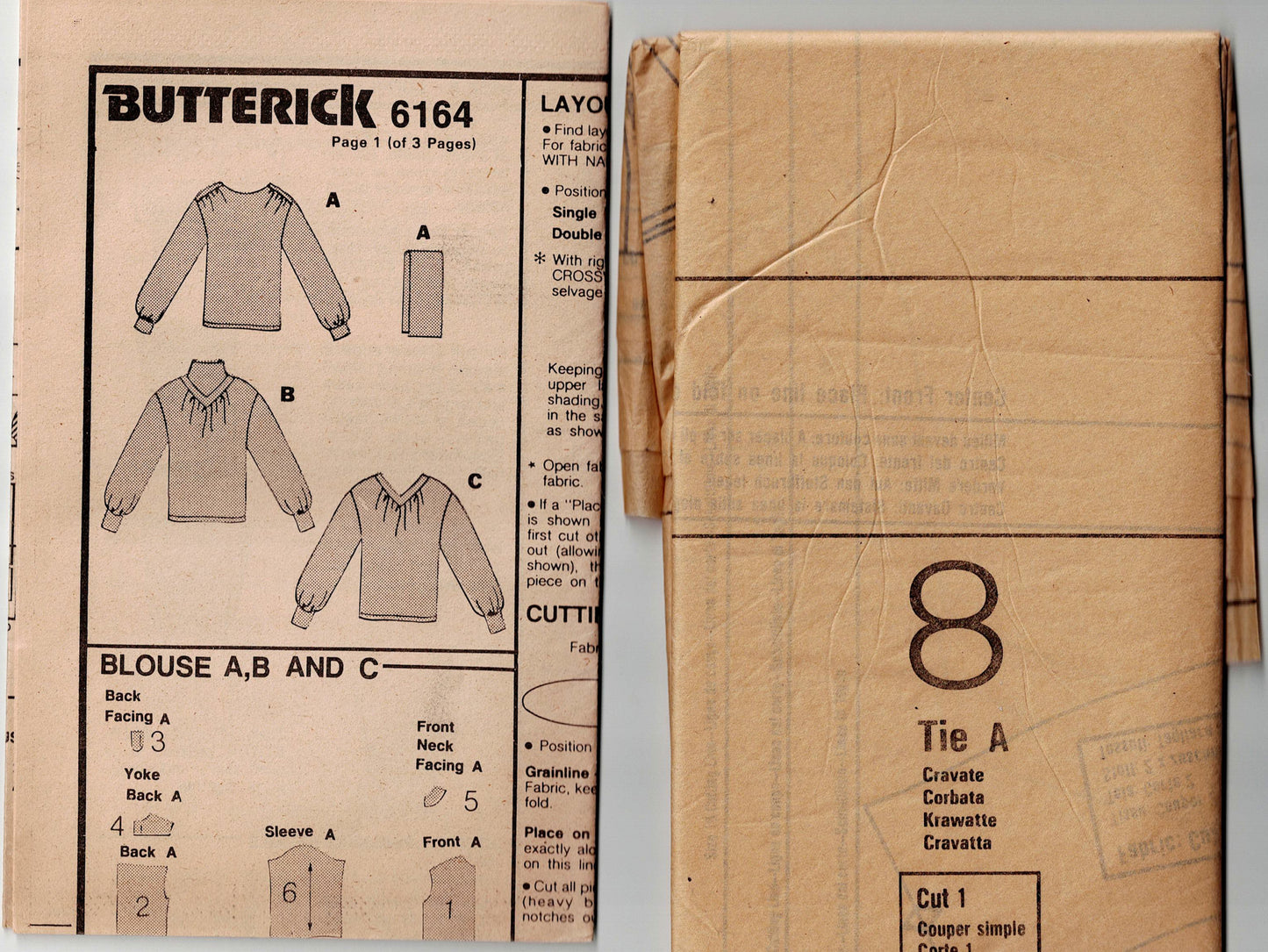 Butterick 6164 ELLEN TRACY Womens High Neck Pullover Blouses 1980s Vintage Sewing Pattern Size 14 - 18 UNCUT Factory Folded