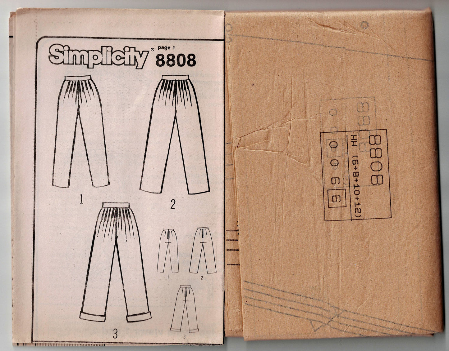 Simplicity 8808 Womens Custom Fit Pleated Pants 1980s Vintage Sewing Pattern Size 6 - 12 UNCUT Factory Folded