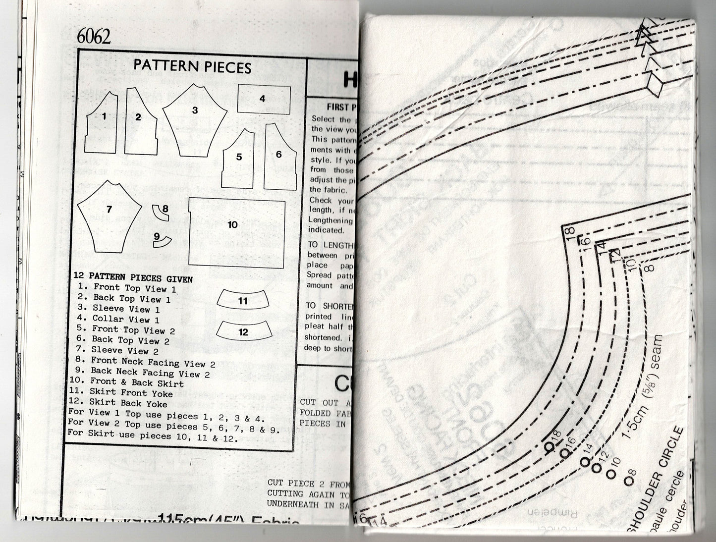 New Look 6062 Womens Stretch Knit Dolman Sleeved Tops & Yoked Skirts 1980s Vintage Sewing Pattern Size 8 - 18 UNCUT Factory Folded