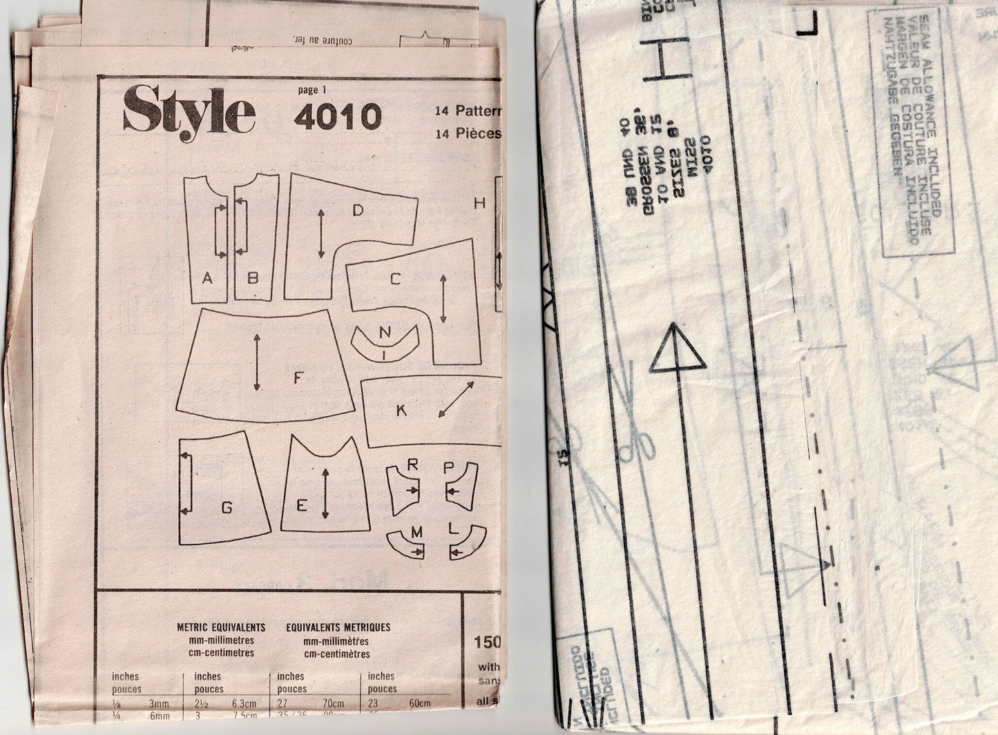 Style 4010 Womens Dropped Waist Dress or Pinafore 1980s Vintage Sewing Pattern Size 8 - 12 UNCUT Factory Folded