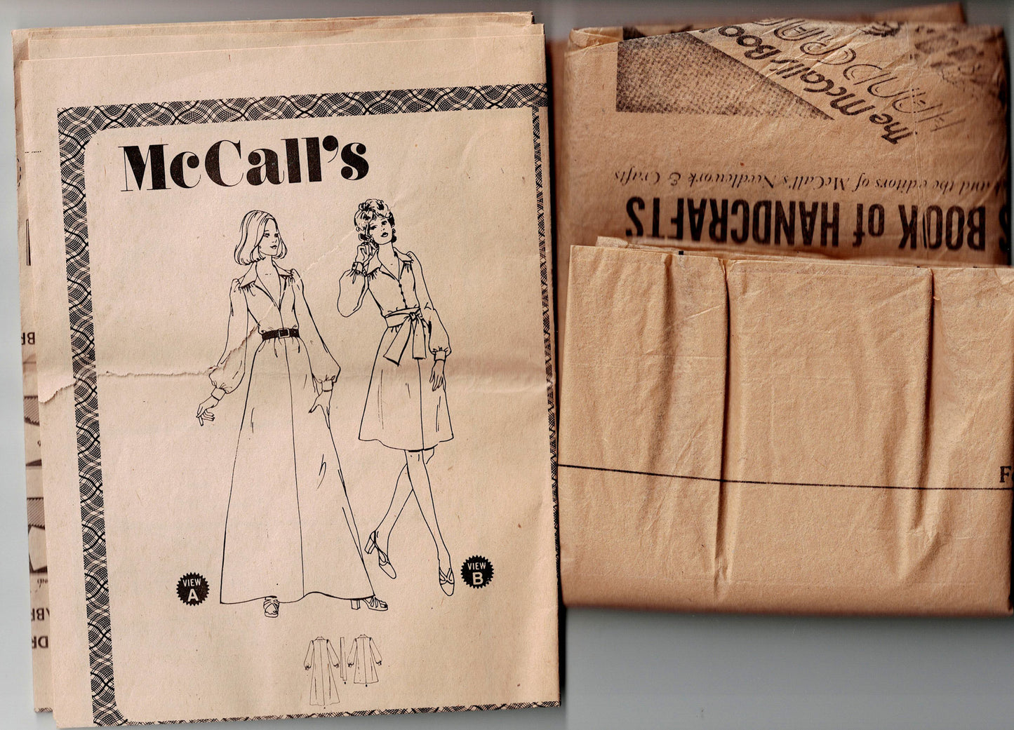 McCall's 3788 Womens Wide Collar Dress & Maxi Dress 1970s Vintage Sewing Pattern Size 18 Bust 40 Inches