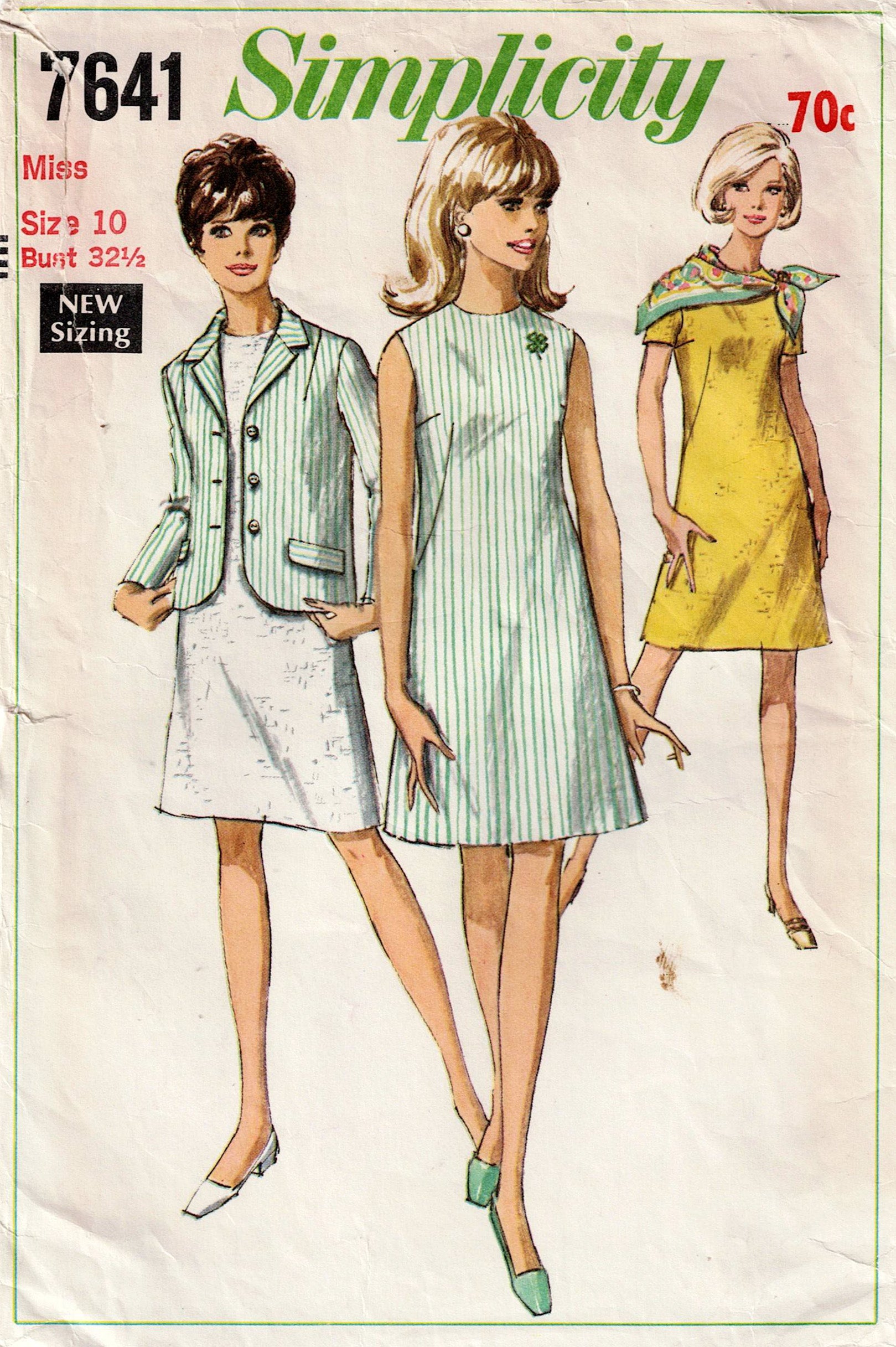 Simplicity 7641 Womens Shift Dress & Jacket 1960s Vintage Paper Sewing All The Precious Things Simplicity 7641 Womens Shift Dress & Jacket 1960s Vintage Paper Sewing All The Precious Things