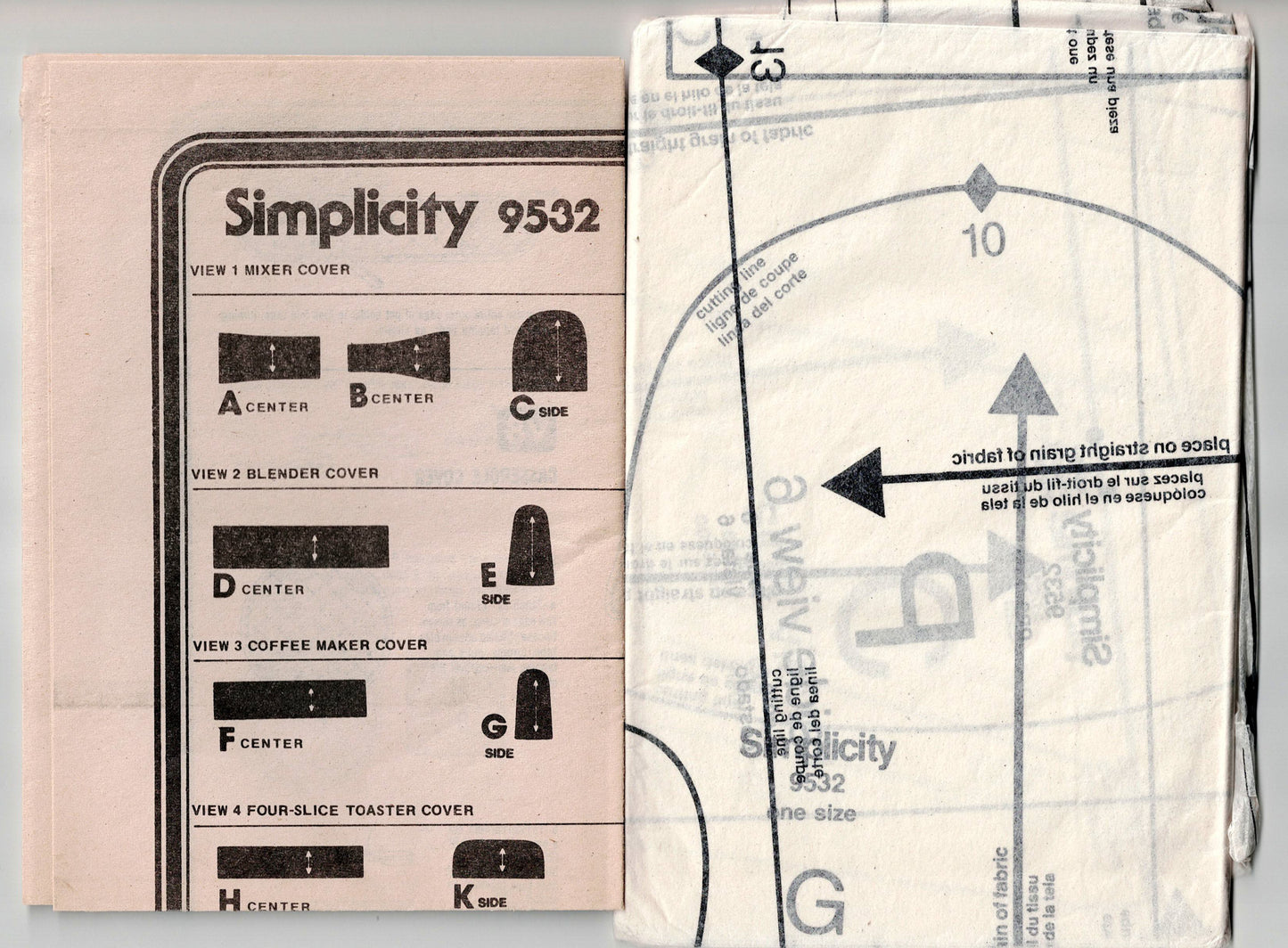 Simplicity 9532 Kitchen Appliance Covers & Pot Holders 1980s Vintage Sewing Pattern