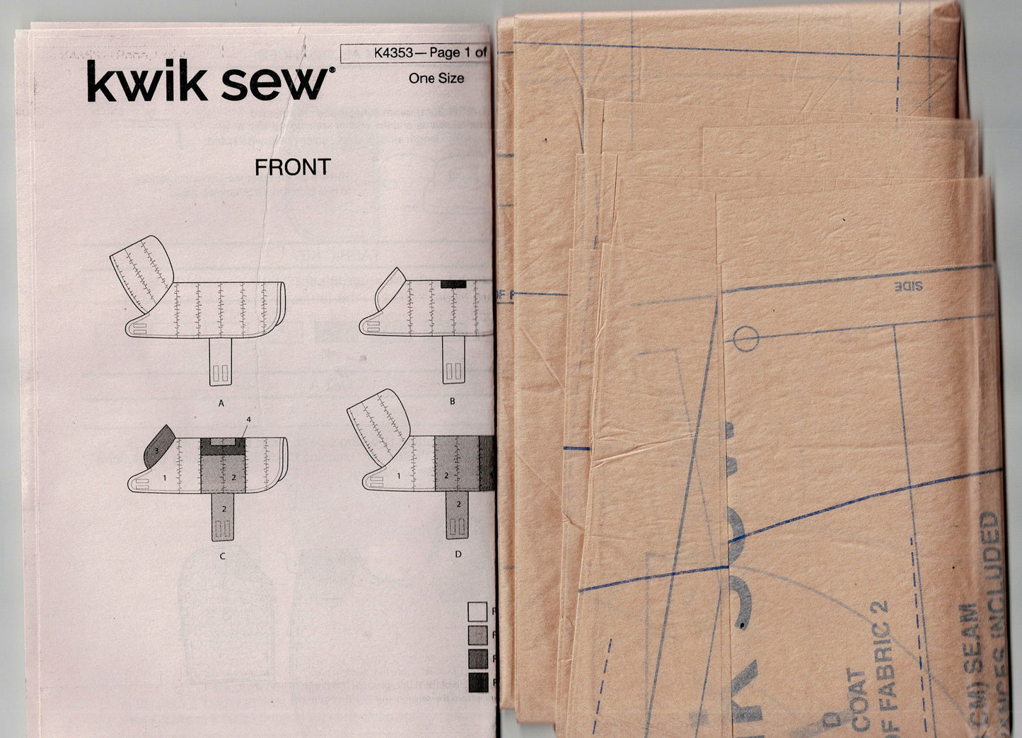 Kwik Sew 4353 Dog Puffer Coats Out Of Print Sewing Pattern Size S - L UNCUT Factory Folded