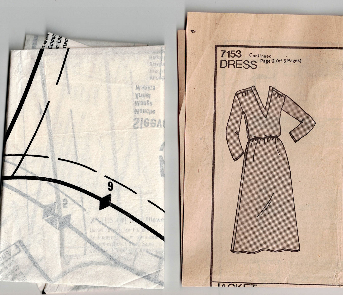Vogue 7153 Womens Pullover Evening Dress & Jacket 1970s Vintage Sewing Pattern Size 14 Bust 36 inches