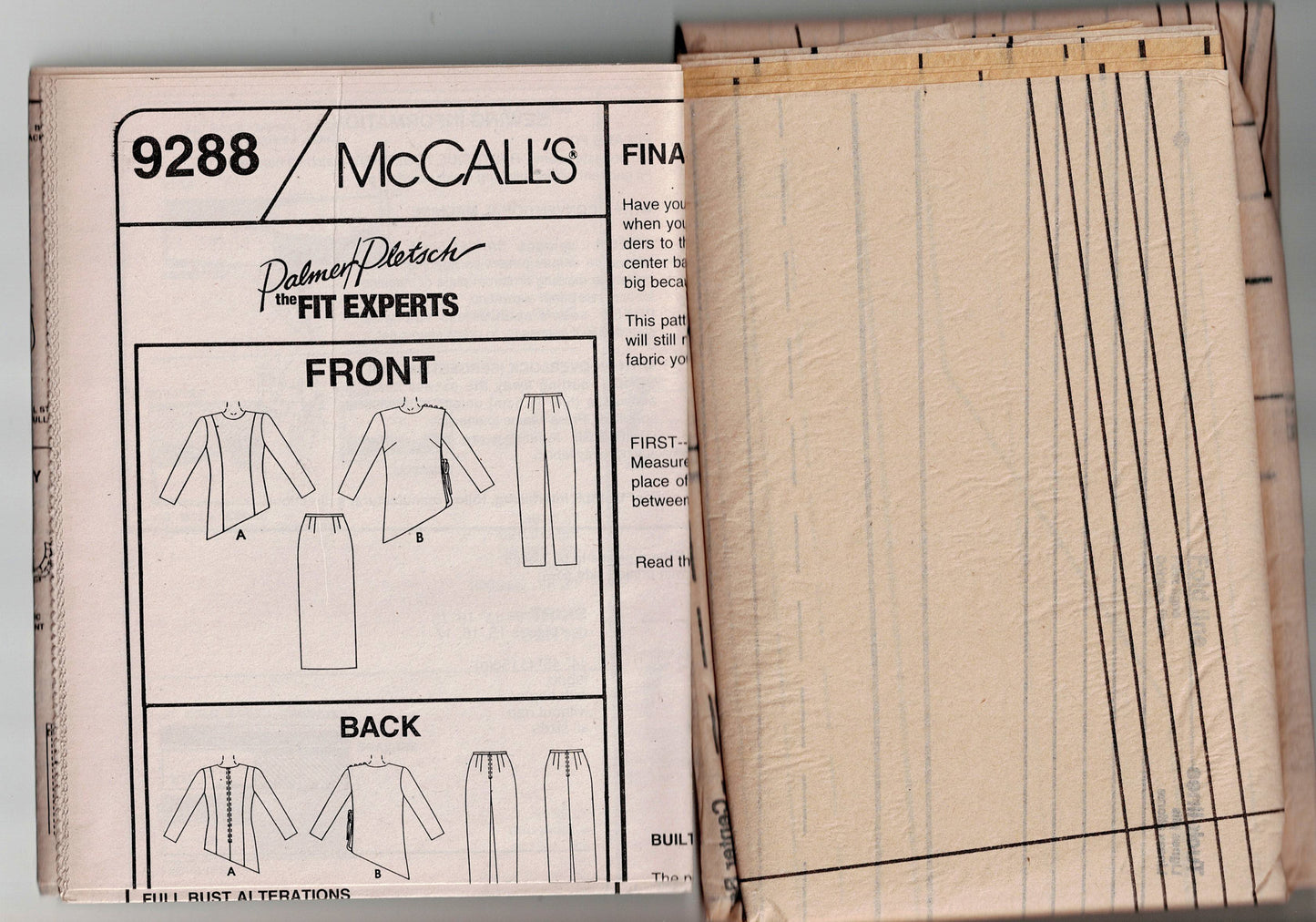 McCall's 9288 PALMER PLETSCH Womens Asymmetric Tunic Top Pants & Skirt 1990s Vintage Sewing Pattern Size 14 or 16 inches UNCUT Factory Folded
