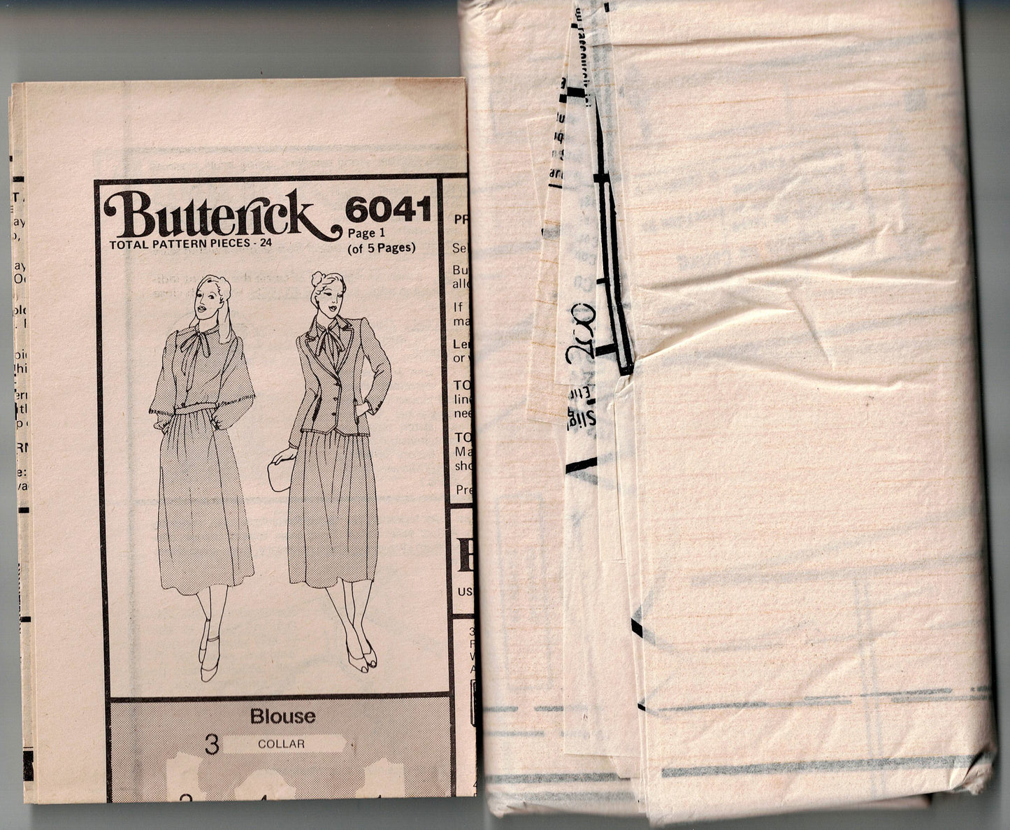 Butterick 6041 JONES NEW YORK Womens Skirt Suit Blouse & Shawl 1980s Vintage Sewing Pattern Size 12 Bust 34 inches UNCUT Factory Folded