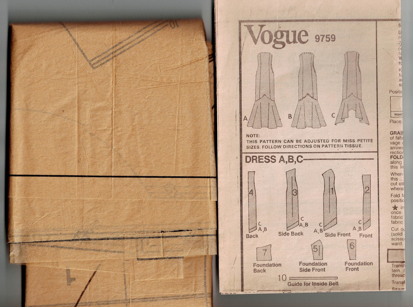 Vogue 9759 Womens Boned Bodice Strapless Fishtail Hem Evening Cocktail Prom Gown 1980s Vintage Sewing Pattern Size 6 - 10 UNCUT Factory Folded