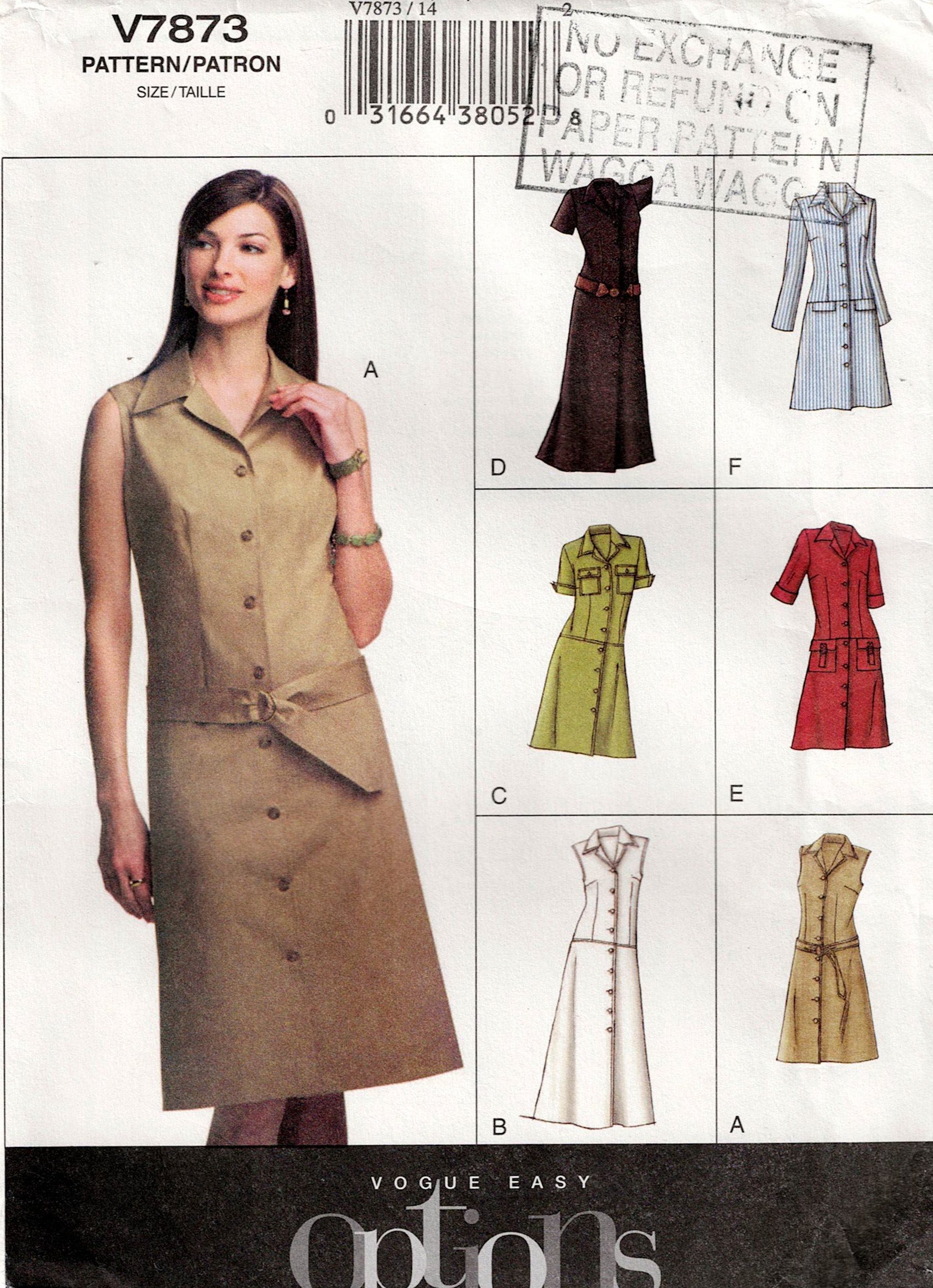 Vogue Easy Options 7873 Womens Drop Waisted A Line Shirtdress Out Of P All The Precious Things Vogue Easy Options 7873 Womens Drop Waisted A Line Shirtdress Out Of P All The Precious Things
