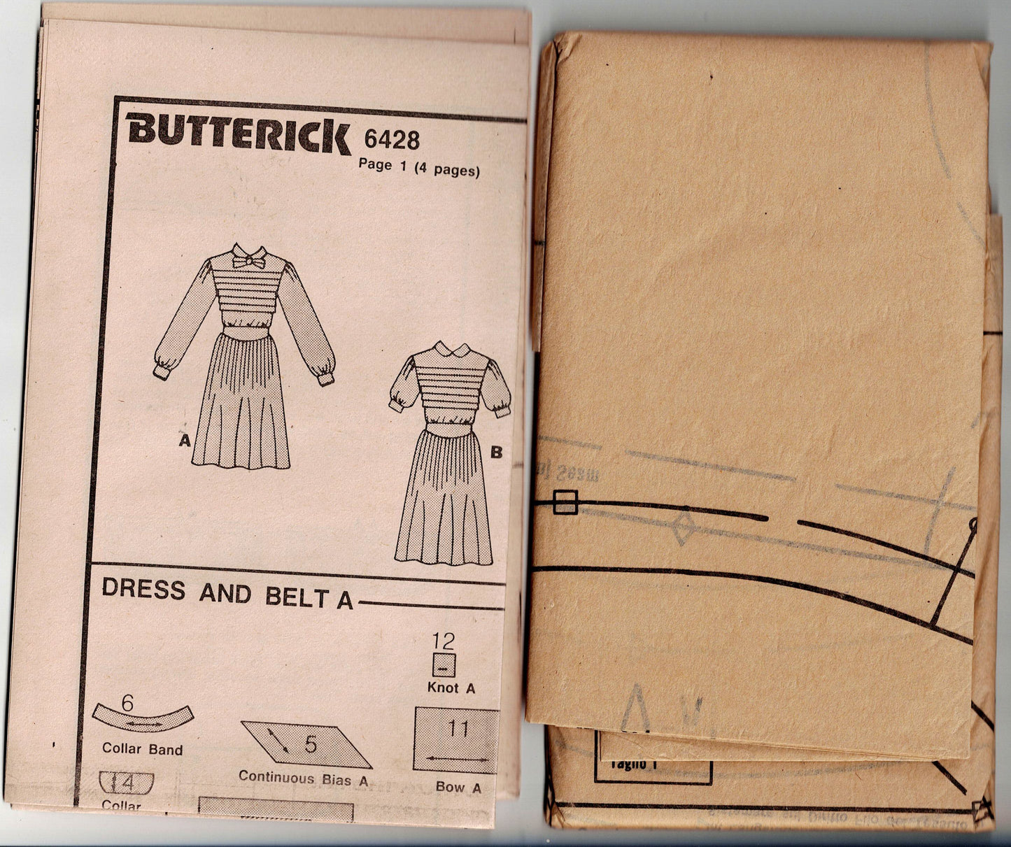Butterick 6428 RICHARD WARREN Womens Tucked Bodice Evening Dress 1980s Vintage Sewing Pattern Size 16 Bust 38 Inches UNCUT Factory Folded