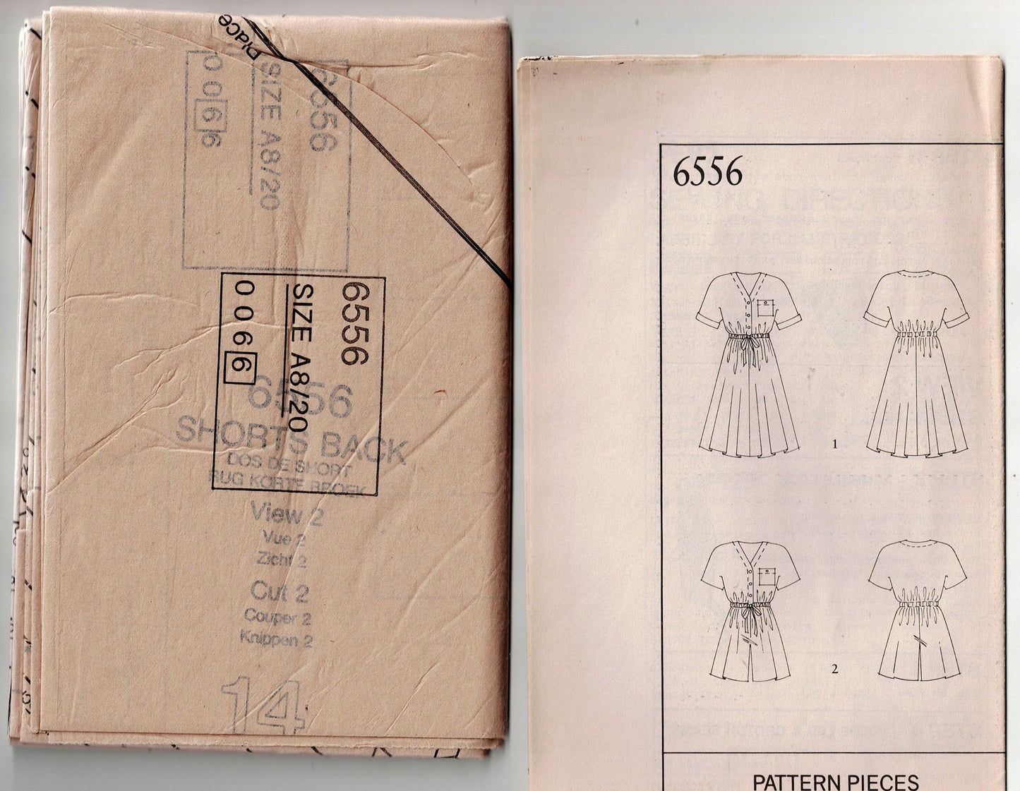 New Look 6556 Womens Casual Dress & Jumpsuit 1980s Vintage Sewing Pattern Size 8 - 20 UNCUT Factory Folded