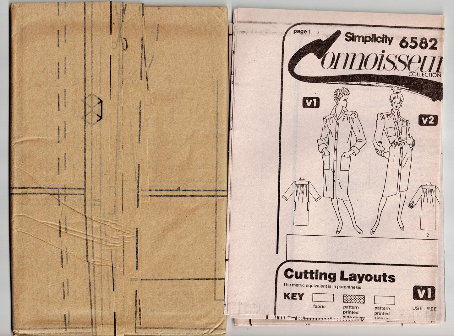 Simplicity 6582 Connoisseur Womens Straight Shirtdress with Gathered Shoulders 1980s Vintage Sewing Pattern Size 18 Bust 40 Inches UNCUT Factory Folded