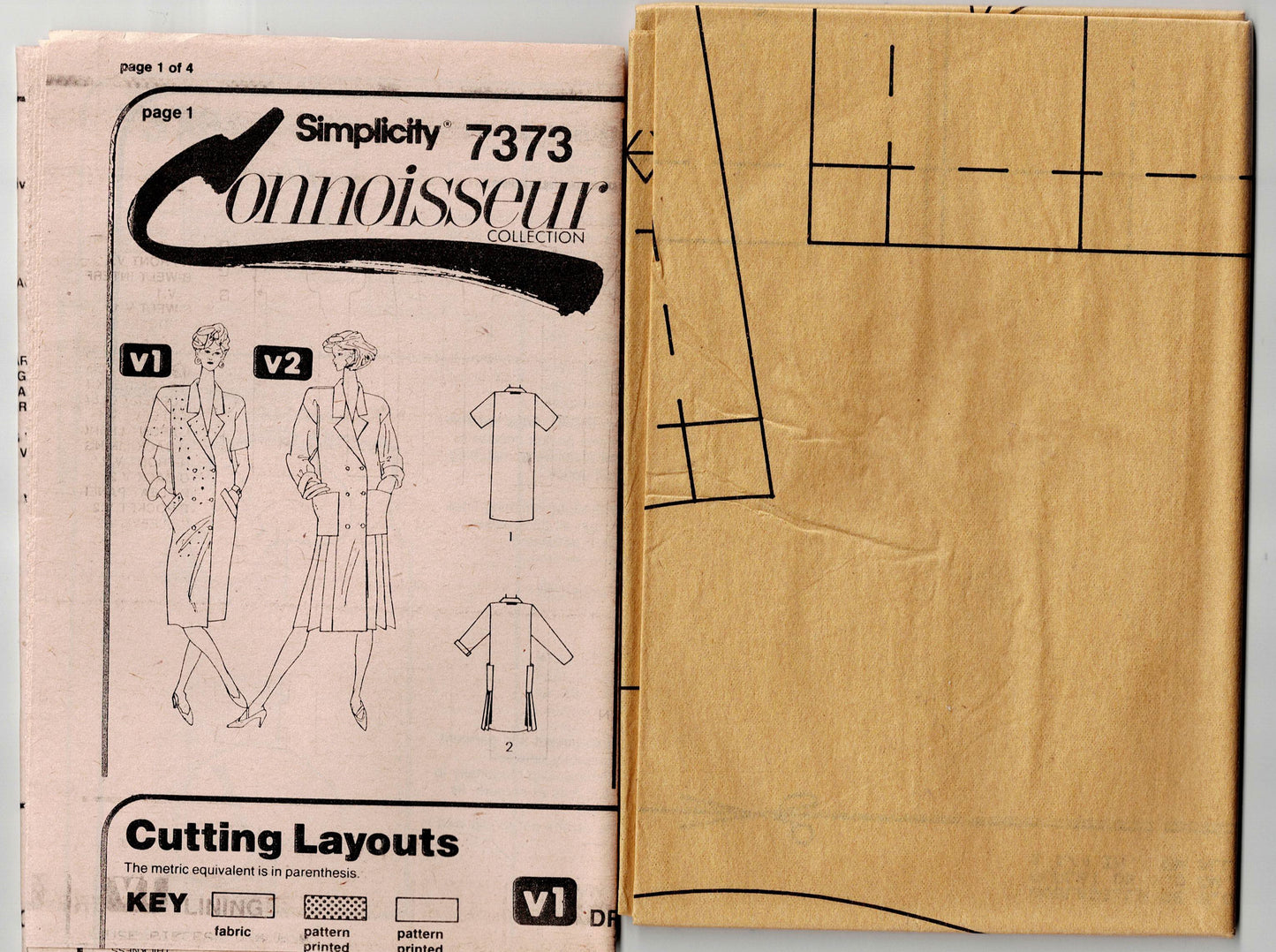 Simplicity 7373 Connoisseur Womens Double Breasted Straight Coatdress 1980s Vintage Sewing Pattern Size 16 Bust 38 Inches UNCUT Factory Folded