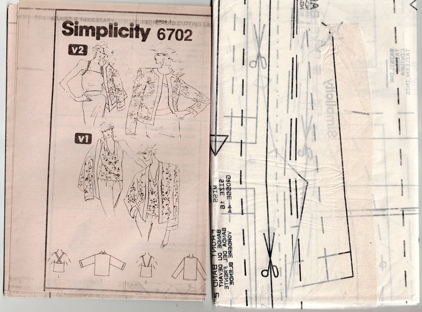 Simplicity 6702 LAUREN HUTTON Womens Jackets & Camisole Tops 1980s Vintage Sewing Pattern Size 16 Bust 38 Inches UNCUT Factory Folded
