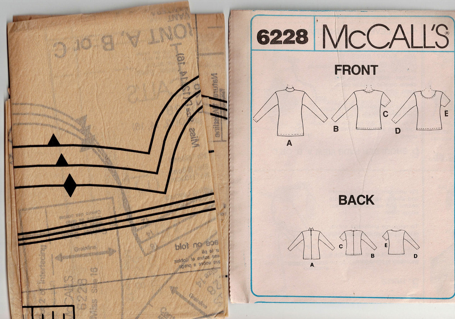 McCall's 6228 Womens Stretch Knit T Shirt Tops 1990s Vintage Sewing Pattern Size 12 - 16 UNCUT Factory Folded