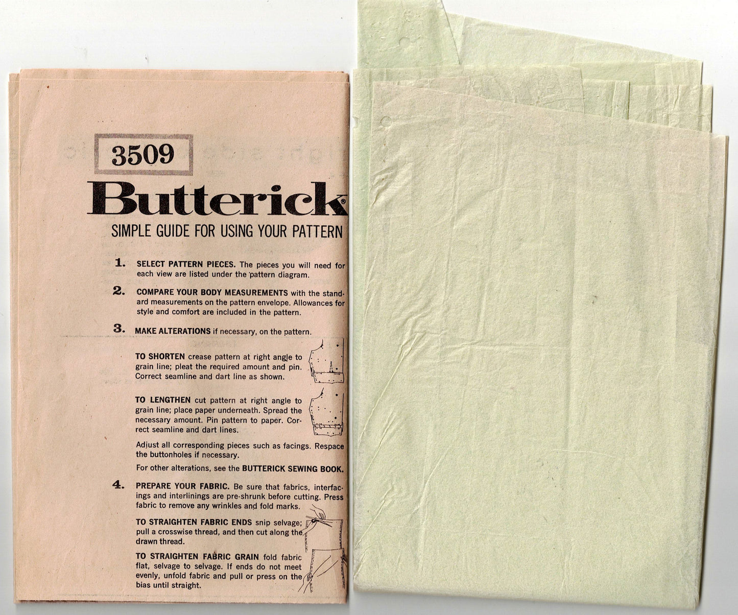 Butterick 3509 Womens Classic Panelled Skirt 1960s Vintage Sewing Pattern Waist 28 inches