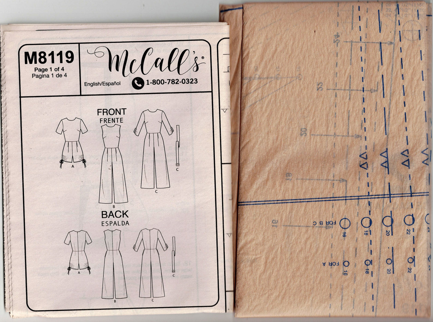 McCall's 8119 Womens #MarlowMcCalls Jumpsuits Sewing Pattern Sizes 6 - 14 UNCUT Factory Folded