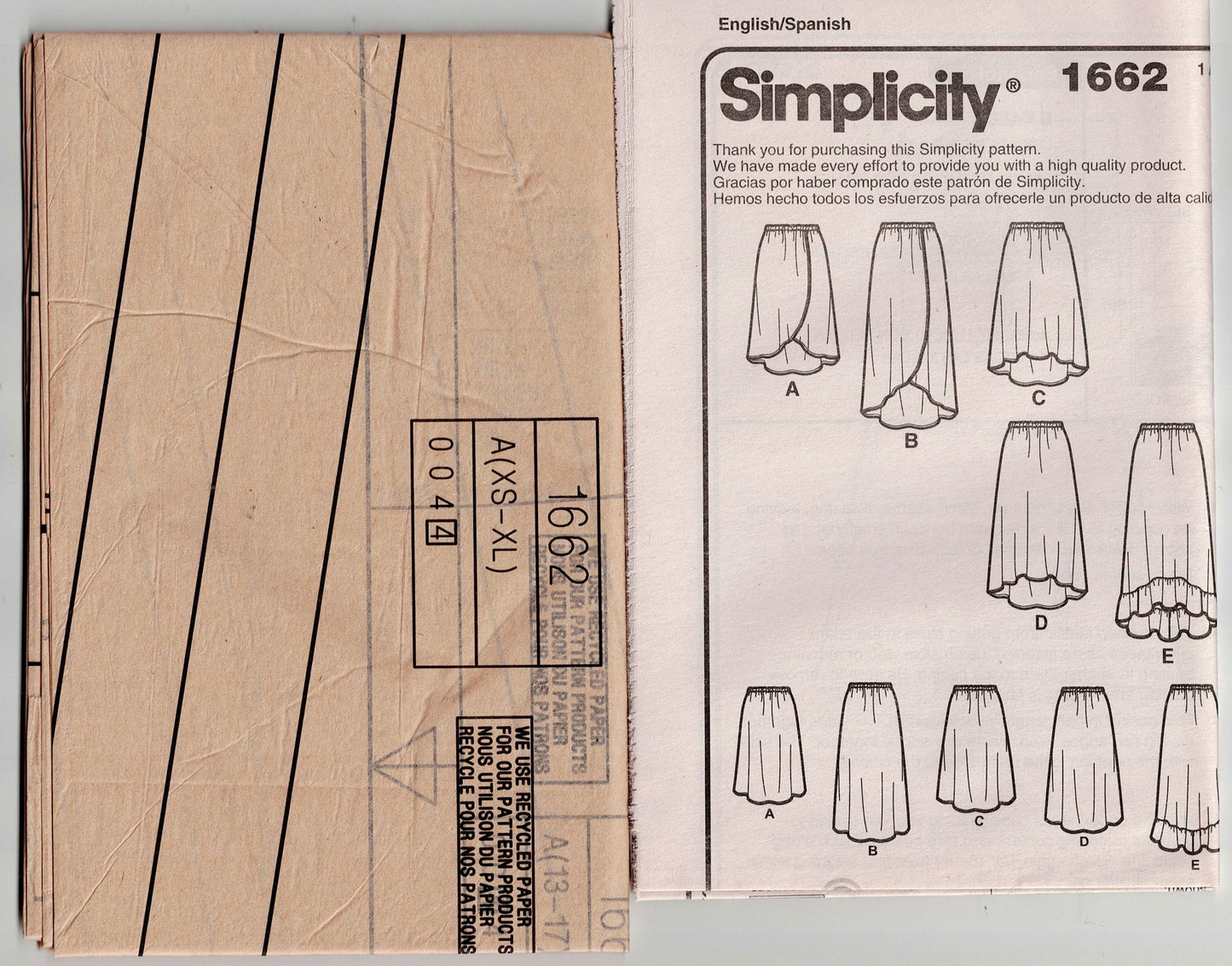 Simplicity 1662 Womens EASY Pull On Summer Skirts in 6 Styles Out Of Print Sewing Pattern Size XS - XL UNCUT Factory Folded
