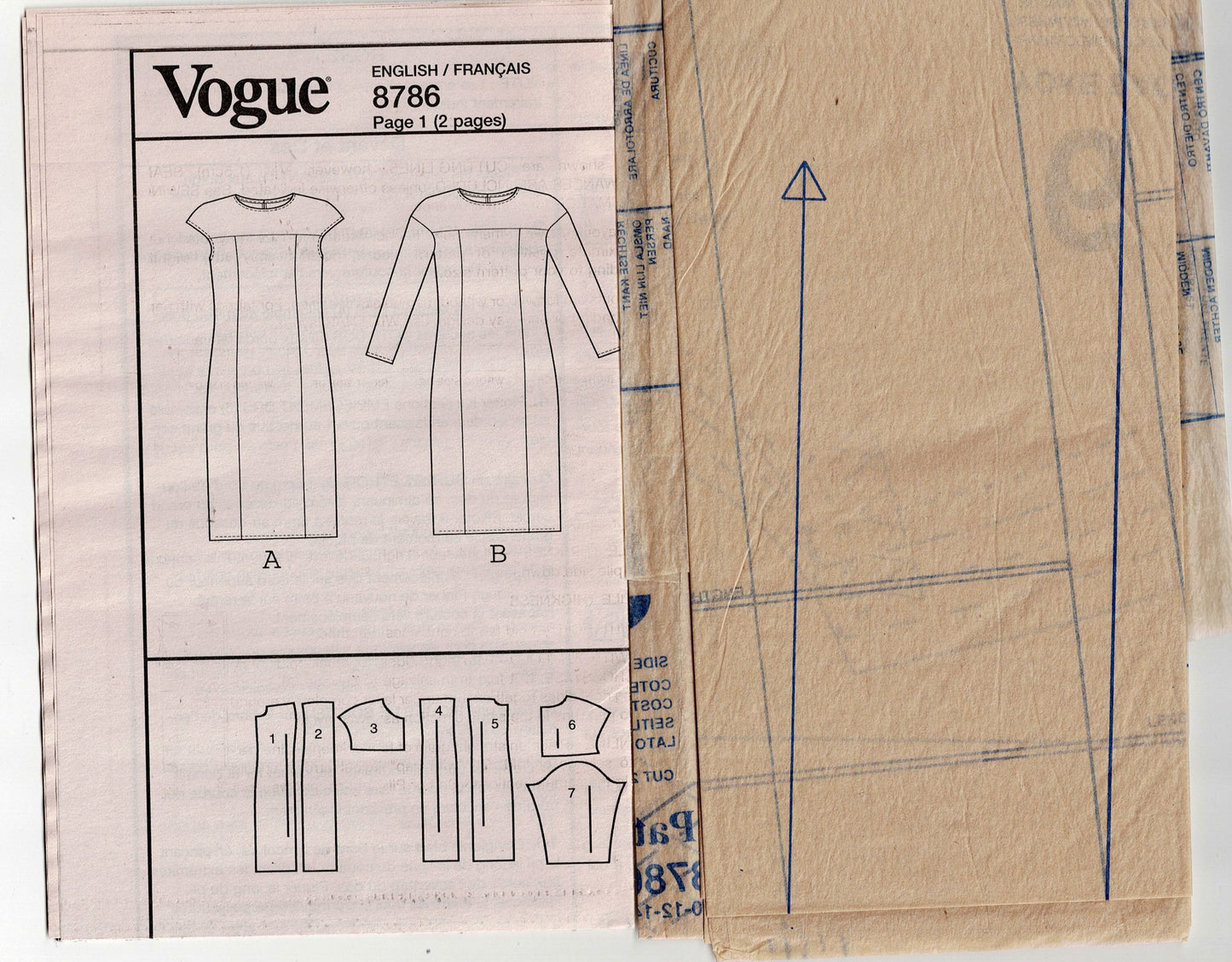 Very Easy Vogue 8786 Womens Yoked Sheath Dress Out Of Print Sewing Pattern Size 6 - 12 UNCUT Factory Folded
