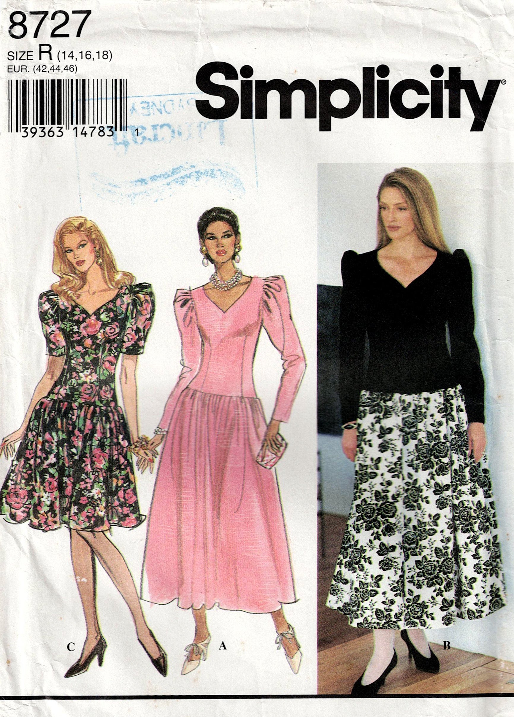 Simplicity 8727 Womens Puff Sleeved Full Skirt Evening Bridesmaids Pro –  All The Precious Things