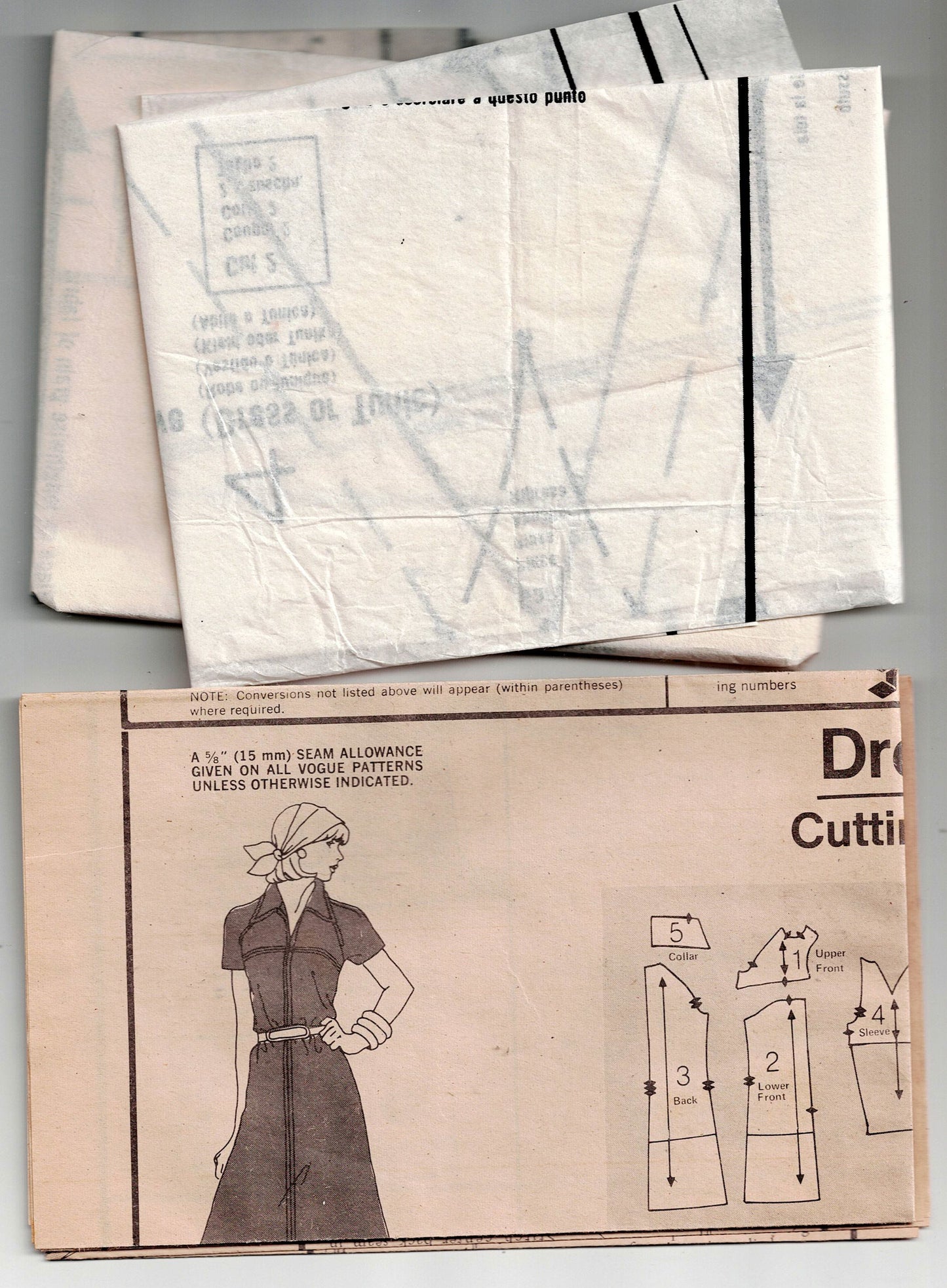 Vogue 8983 Womens Half Size Yoked Dress Top & Pants 1970s Vintage Sewing Pattern Bust 37 inches