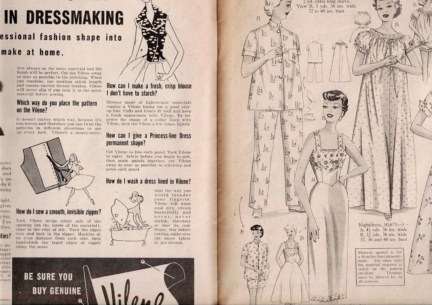 Australian Home Journal October 1956 Magazine with Womens Playsuit Shirtdress & Wrap Skirt Sewing Patterns Included