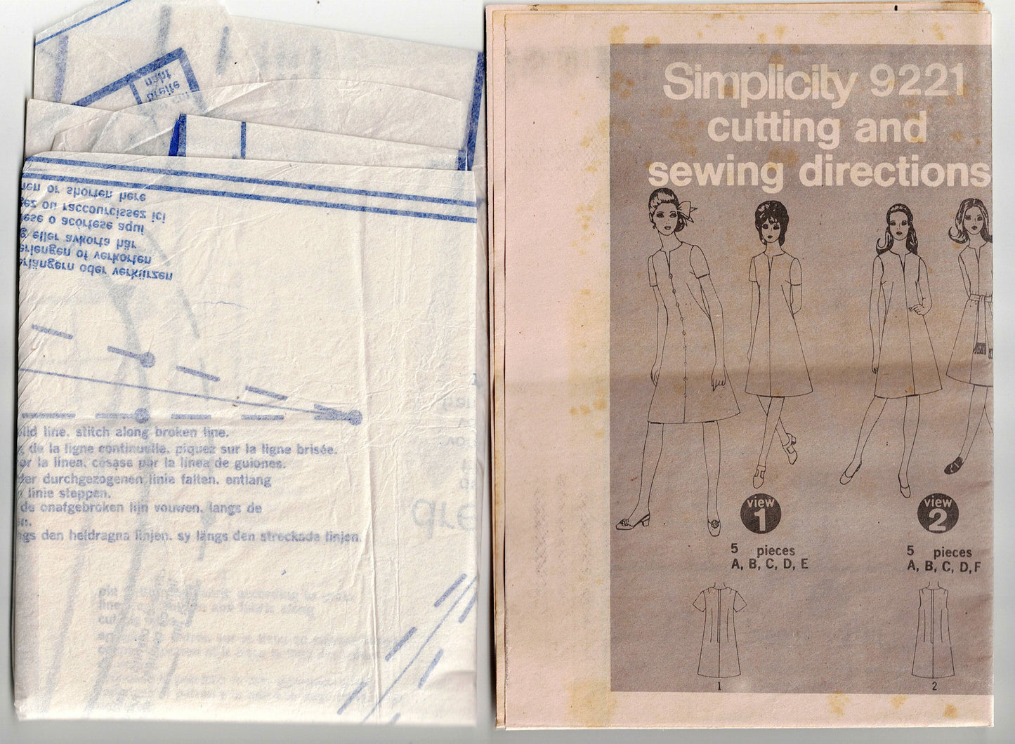 Simplicity 9221 Womens JIFFY Classic French Dart Fitted Shift Dress 1970s Vintage Sewing Pattern Size 14 Bust 36 inches