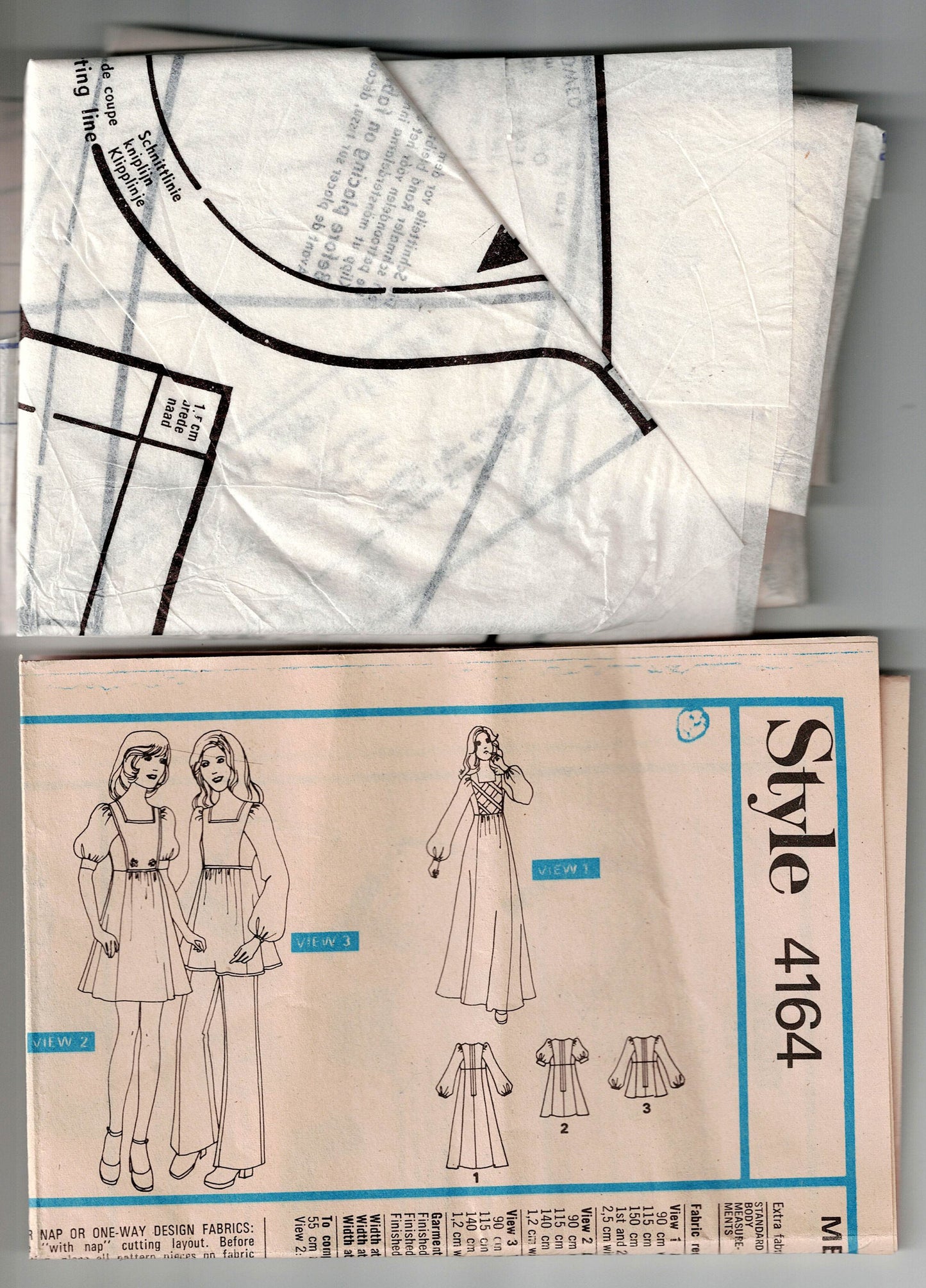 Style 4164 Womens Hippie Mini Maxi Caftan Dress 1970s Vintage Sewing Pattern Size 12 Bust 34 inches
