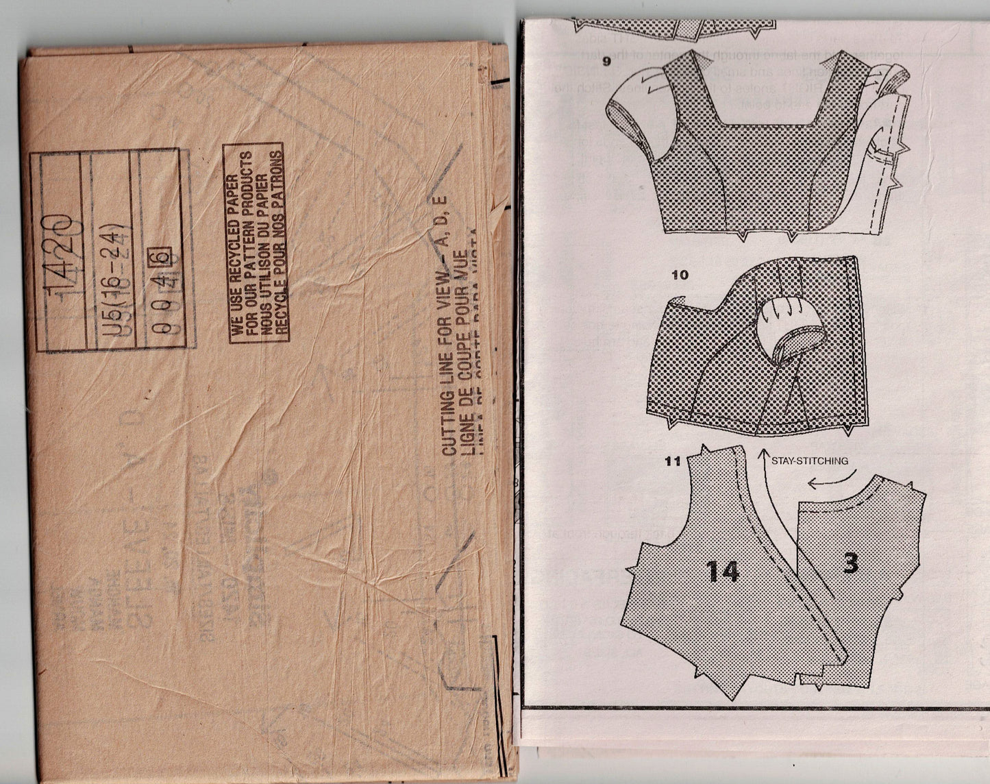 Simplicity 1420 Womens Asymmetric Dress for Day or Evening Out Of Print Sewing Pattern Size 16 - 24 UNCUT Factory Folded