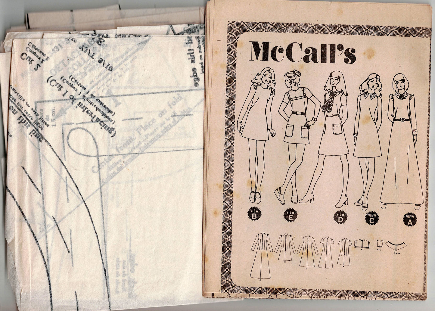 McCall's 3431 Young Junior Teen Girl's Dress Top & Tunic with Detachable Collar & Cuffs 1970s Vintage Sewing Pattern Bust 30.5 Inches